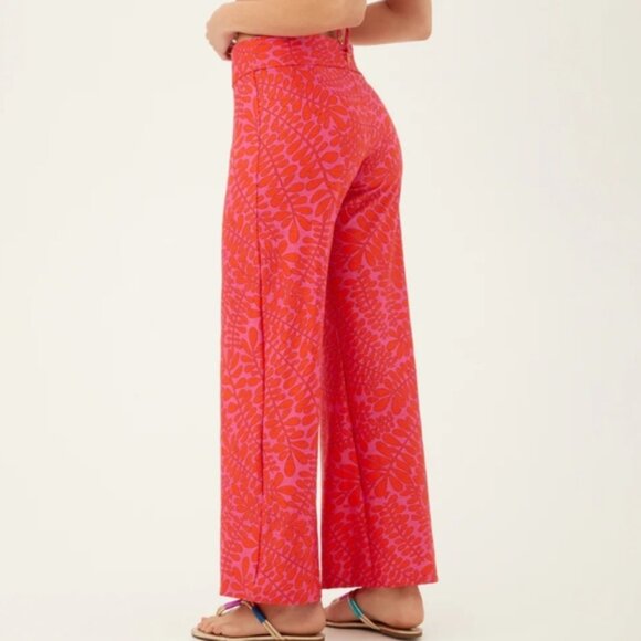 TRINA TURK TRELLIS COVER UP SWIM PANTS, Vibrant Green and Yellow Pants Size Medi - Picture 6 of 8